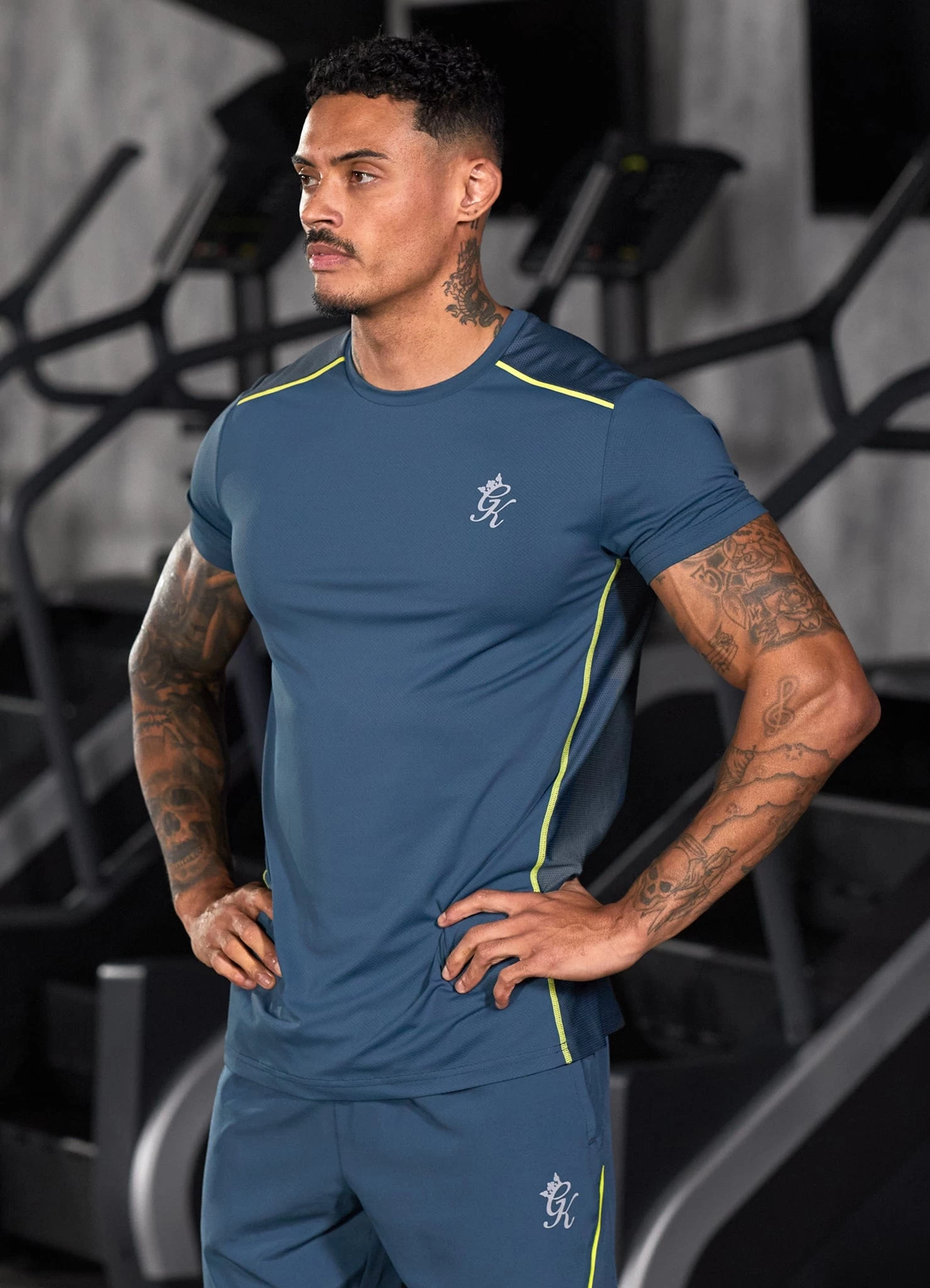 Gym King Flex Tee - Twilight Blue/Lime 3 Gym King Flex Tee - Twilight Blue/Lime