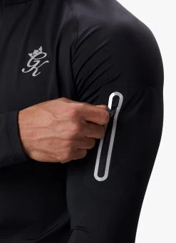 Gym King Flex 1/4 Zip Funnel Neck - Black/Silver -Fit Wear Shop FLEXFUNNEL SHORT BLACKSILVERQZP B2CPVSHR B2CQ2 145
