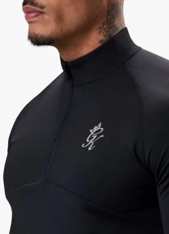 Gym King Flex 1/4 Zip Funnel Neck - Black/Silver -Fit Wear Shop FLEXFUNNEL SHORT BLACKSILVERQZP B2CPVSHR B2CQ2 146