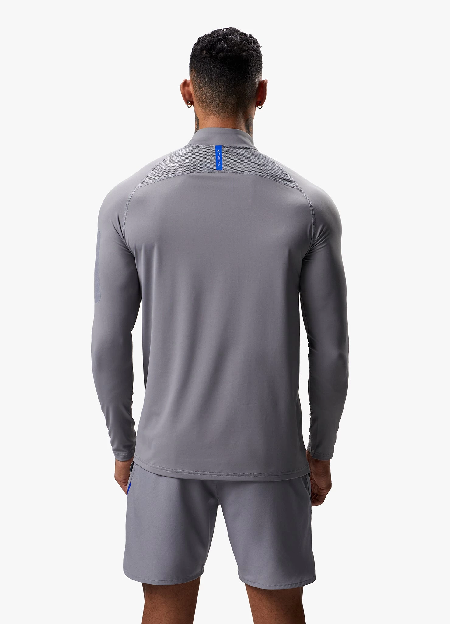Gym King Flex 1/4 Zip Funnel - Titanium Grey/Royal Blue 5 Gym King Flex 1/4 Zip Funnel - Titanium Grey/Royal Blue - Image 3