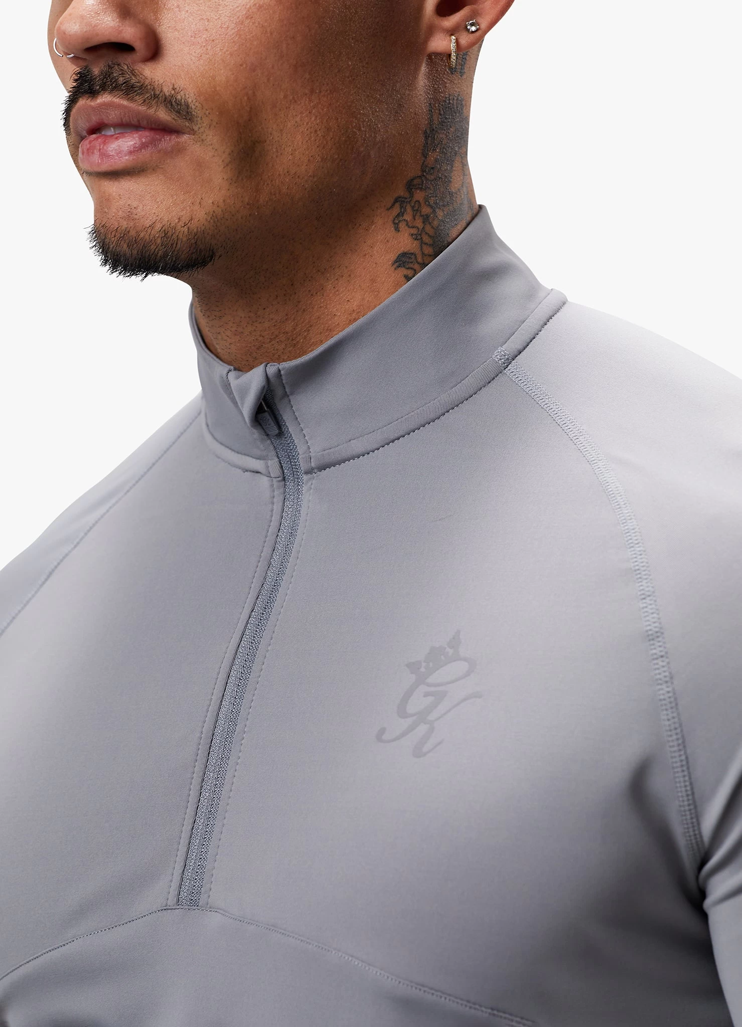 Gym King Flex 1/4 Zip Funnel - Titanium Grey/Royal Blue 6 Gym King Flex 1/4 Zip Funnel - Titanium Grey/Royal Blue - Image 4