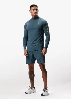 Gym King Flex 1/4 Zip Funnel - Twilight Blue/Lime -Fit Wear Shop FLEXFUNNEL SHORT TWILIGHTBLUELIMEQZP A2C2LSHR A2C2Y 59