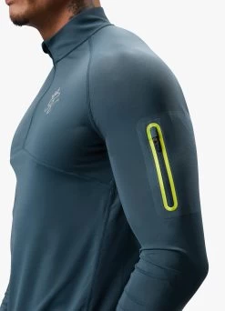 Gym King Flex 1/4 Zip Funnel - Twilight Blue/Lime -Fit Wear Shop FLEXFUNNEL SHORT TWILIGHTBLUELIMEQZP A2C2LSHR A2C2Y 63