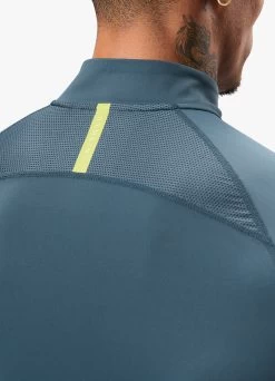 Gym King Flex 1/4 Zip Funnel - Twilight Blue/Lime -Fit Wear Shop FLEXFUNNEL SHORT TWILIGHTBLUELIMEQZP A2C2LSHR A2C2Y 64