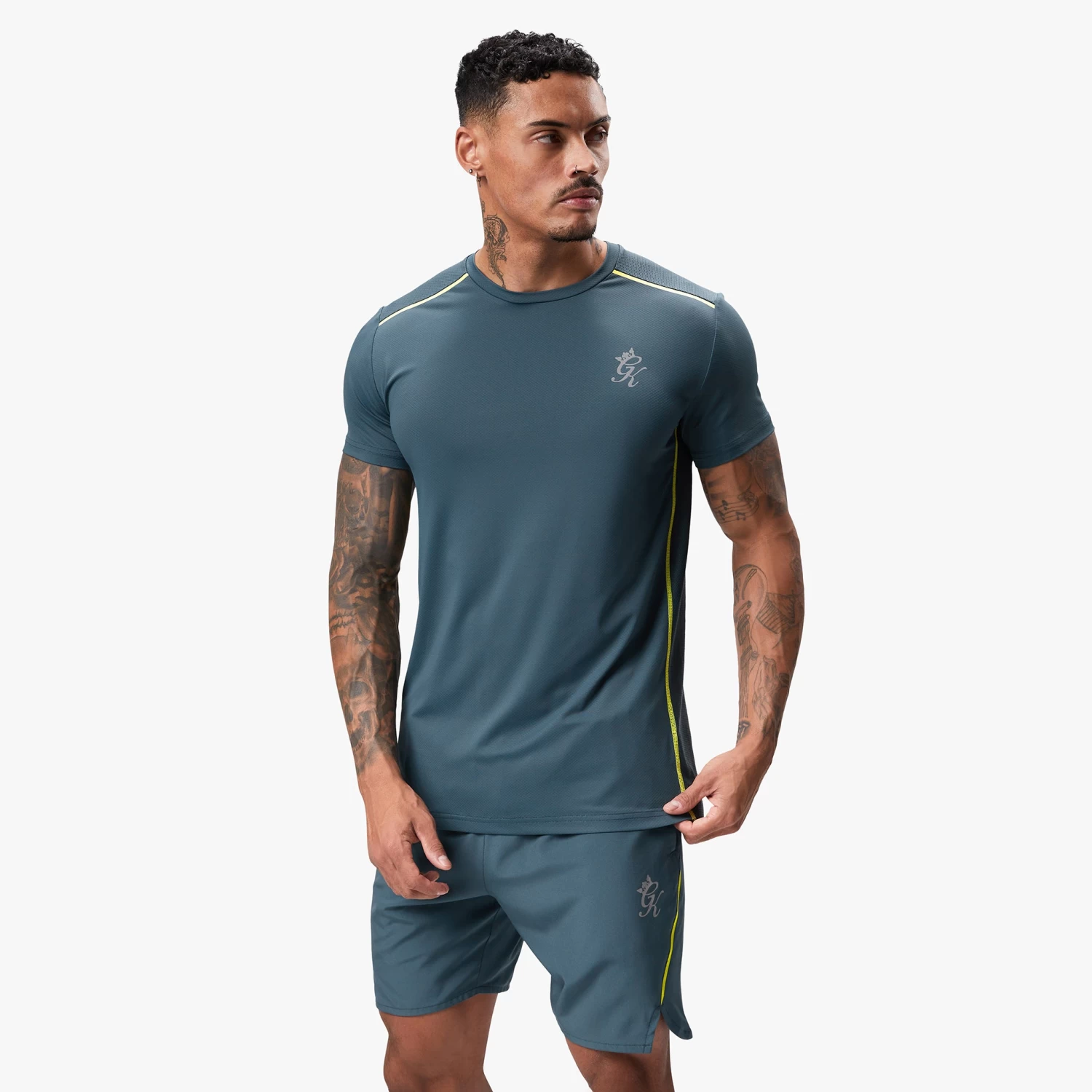 Gym King Flex Tee - Twilight Blue/Lime 4 Gym King Flex Tee - Twilight Blue/Lime - Image 2