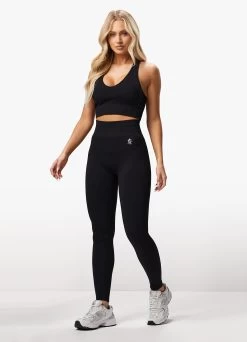 Gym King Formation Racer Rib Bra - Black -Fit Wear Shop FORMATIONRIBBRA LEGGING BLACKWBT A2BS6WLG A2D02 141