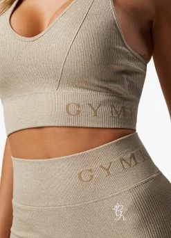 Gym King Formation Racer Rib Bra - Oatmeal Marl -Fit Wear Shop FORMATIONRIBBRA LEGGING OATMEALMARLWBT A2BS9WLG A2BSO 159
