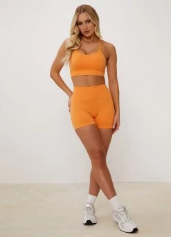 Gym King Sculpt Seamless Bra - Papaya Orange -Fit Wear Shop FULLORANGE