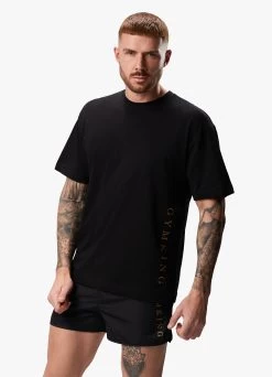 Gym King Blaze Jersey Tee - Black/Gold -Fit Wear Shop GKBLAZEJERSEYTEE BLACKGOLDSST B2CWT 197