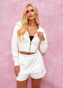 Gym King Malibu Corset Detail FZ Hood - Cream -Fit Wear Shop GKMALIBUCORSETDETAILFZHOOD SHORT CREAMWTT A2B36WSR A2BA8 153