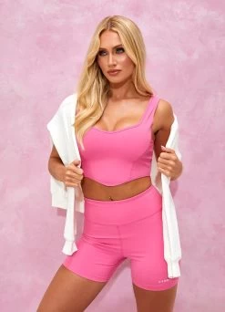 Gym King Malibu Contoured Tank - Paradise Pink -Fit Wear Shop GKMALIBUOVERSIZEDHOOD CYCLESHORT CREAMPINKWHD A2AMEWSR A2AOP 160