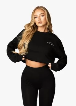 Gym King Radiance Crop Sweatshirt - Black -Fit Wear Shop GKRADIANCECROPSWEATSHIRT LEGGING BLACKWSS A2BI3WLG A2BPK 99