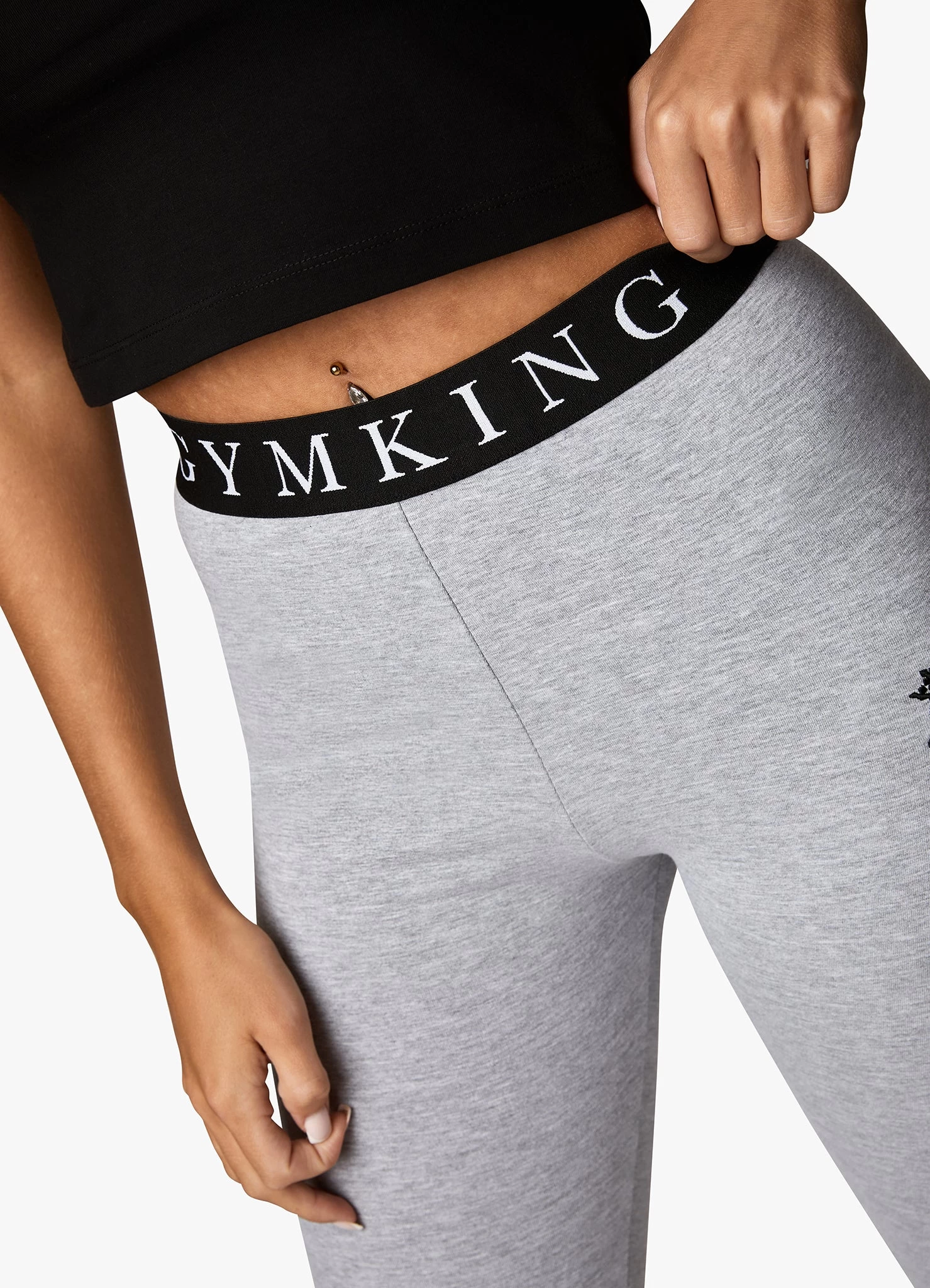 Gym King Linear Tape Legging - Grey Marl 9 Gym King Linear Tape Legging - Grey Marl - Image 7