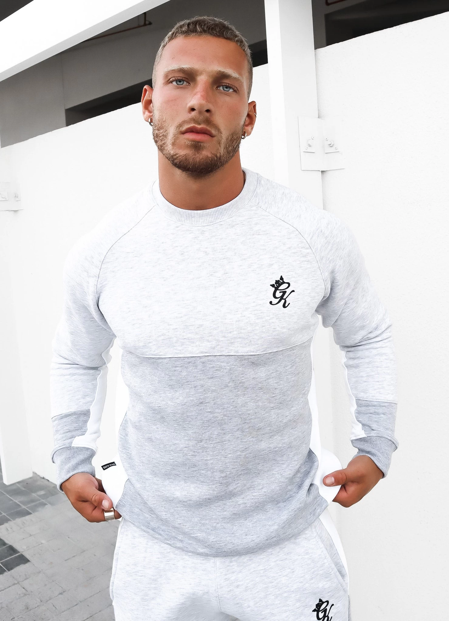 Gym King Minefield Crew - Snow Marl/White/Light Grey Marl 9 Gym King Minefield Crew - Snow Marl/White/Light Grey Marl - Image 7