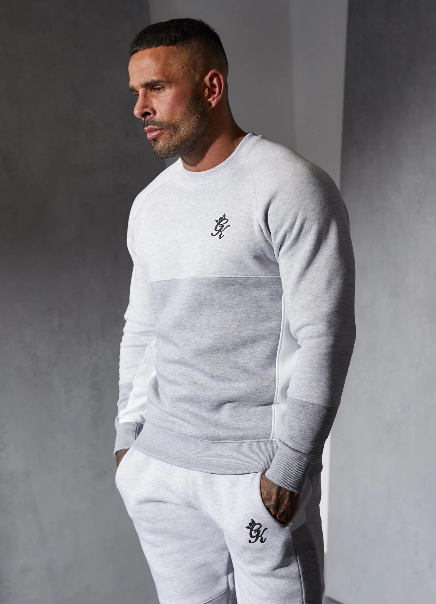 Gym King Minefield Crew - Snow Marl/White/Light Grey Marl 11 Gym King Minefield Crew - Snow Marl/White/Light Grey Marl - Image 9