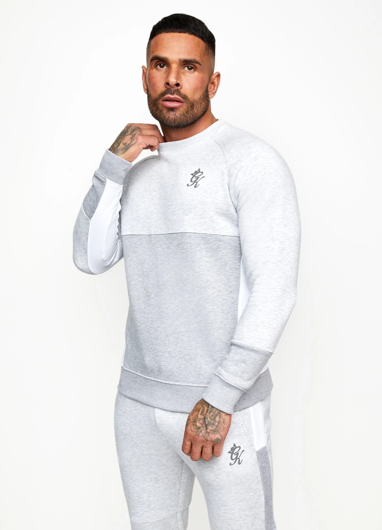 Gym King Minefield Crew - Snow Marl/White/Light Grey Marl 3 Gym King Minefield Crew - Snow Marl/White/Light Grey Marl