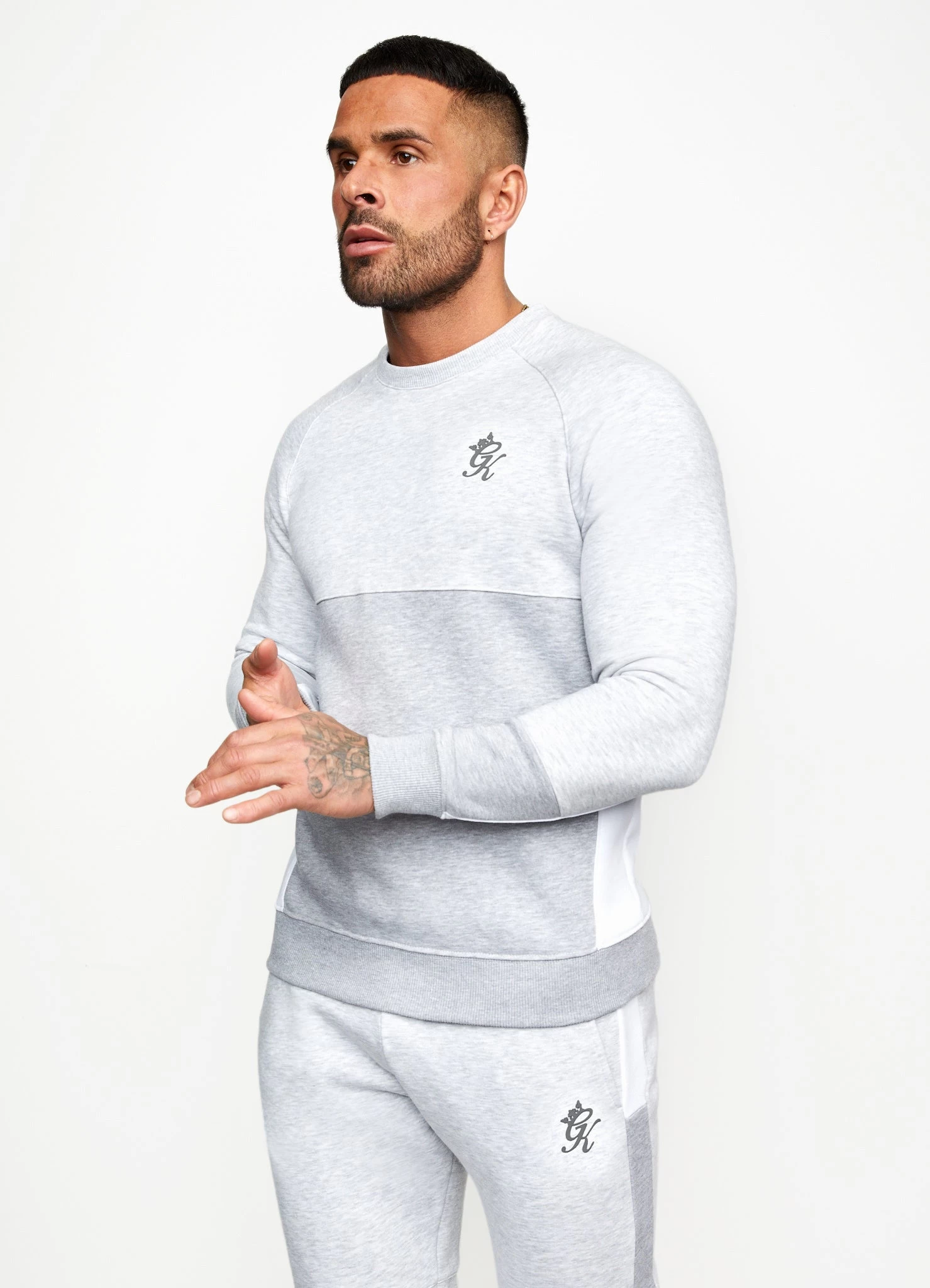 Gym King Minefield Crew - Snow Marl/White/Light Grey Marl 13 Gym King Minefield Crew - Snow Marl/White/Light Grey Marl - Image 11