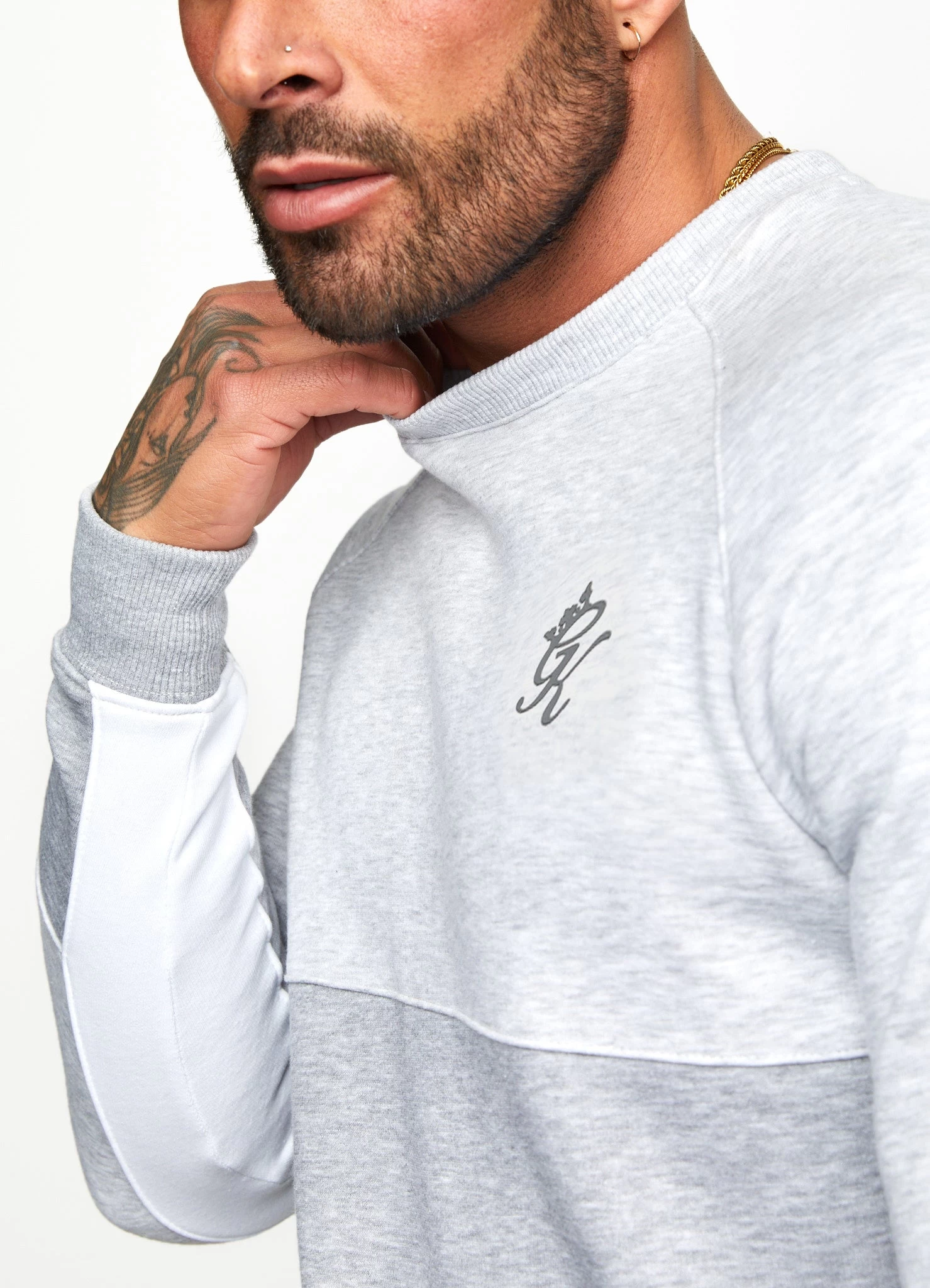 Gym King Minefield Crew - Snow Marl/White/Light Grey Marl 5 Gym King Minefield Crew - Snow Marl/White/Light Grey Marl - Image 3