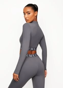 Gym King Impact 1/4 Zip Funnel - Dark Grey -Fit Wear Shop MING191220541 35