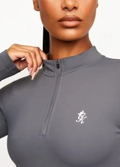 Gym King Impact 1/4 Zip Funnel - Dark Grey -Fit Wear Shop MING191220545 36
