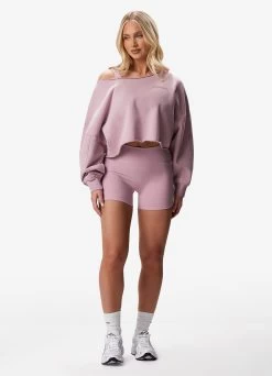 Gym King Move Your Way Crop Sweatshirt - Dusky Mauve -Fit Wear Shop MOVEYOURWAYCROPSWEATSHIRT DUSKYMAUVEWSS A2BW9141
