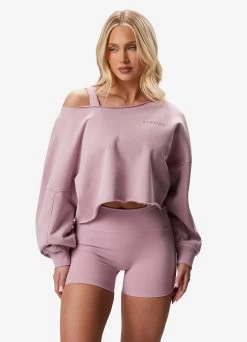 Gym King Move Your Way Crop Sweatshirt - Dusky Mauve -Fit Wear Shop MOVEYOURWAYCROPSWEATSHIRT DUSKYMAUVEWSS A2BW9142