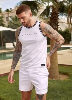 Gym King Brooklyn Mesh Vest - White 19 Gym King Brooklyn Mesh Vest - White -Fit Wear Shop Marrakesh202414979copy