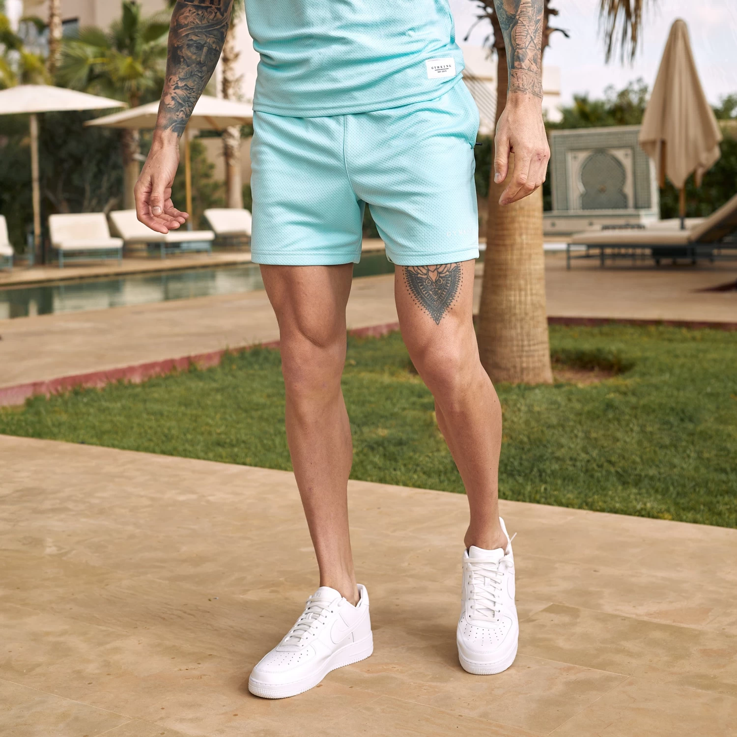 Gym King Brooklyn Mesh Short - Aqua Blue 4 Gym King Brooklyn Mesh Short - Aqua Blue - Image 2