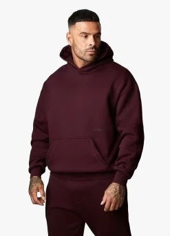 Gym King Outline Print Hood - Burgundy -Fit Wear Shop OUTLINEPRINTHOOD JOGGER BURGUNDYHDE A2BFNTSB A2BFQ 145