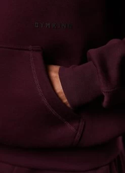 Gym King Outline Print Hood - Burgundy -Fit Wear Shop OUTLINEPRINTHOOD JOGGER BURGUNDYHDE A2BFNTSB A2BFQ 33