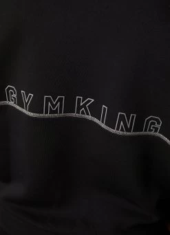 Gym King Outline Print Sweatshirt - Black -Fit Wear Shop OUTLINEPRINTSWEATSHIRT JOGGERS BLACKSWT A2BFITSB A2BFO 163