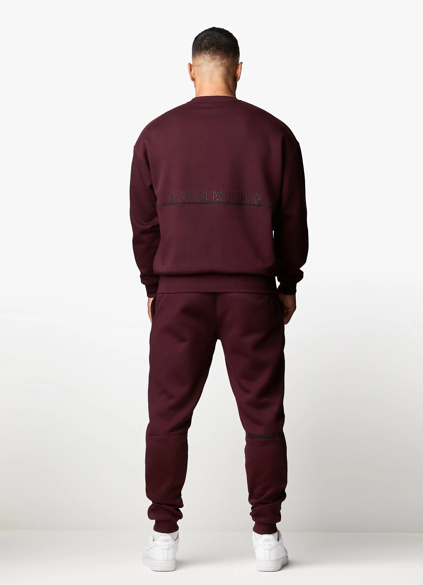 Gym King Outline Print Crew Tracksuit - Burgundy 3 Gym King Outline Print Crew Tracksuit - Burgundy