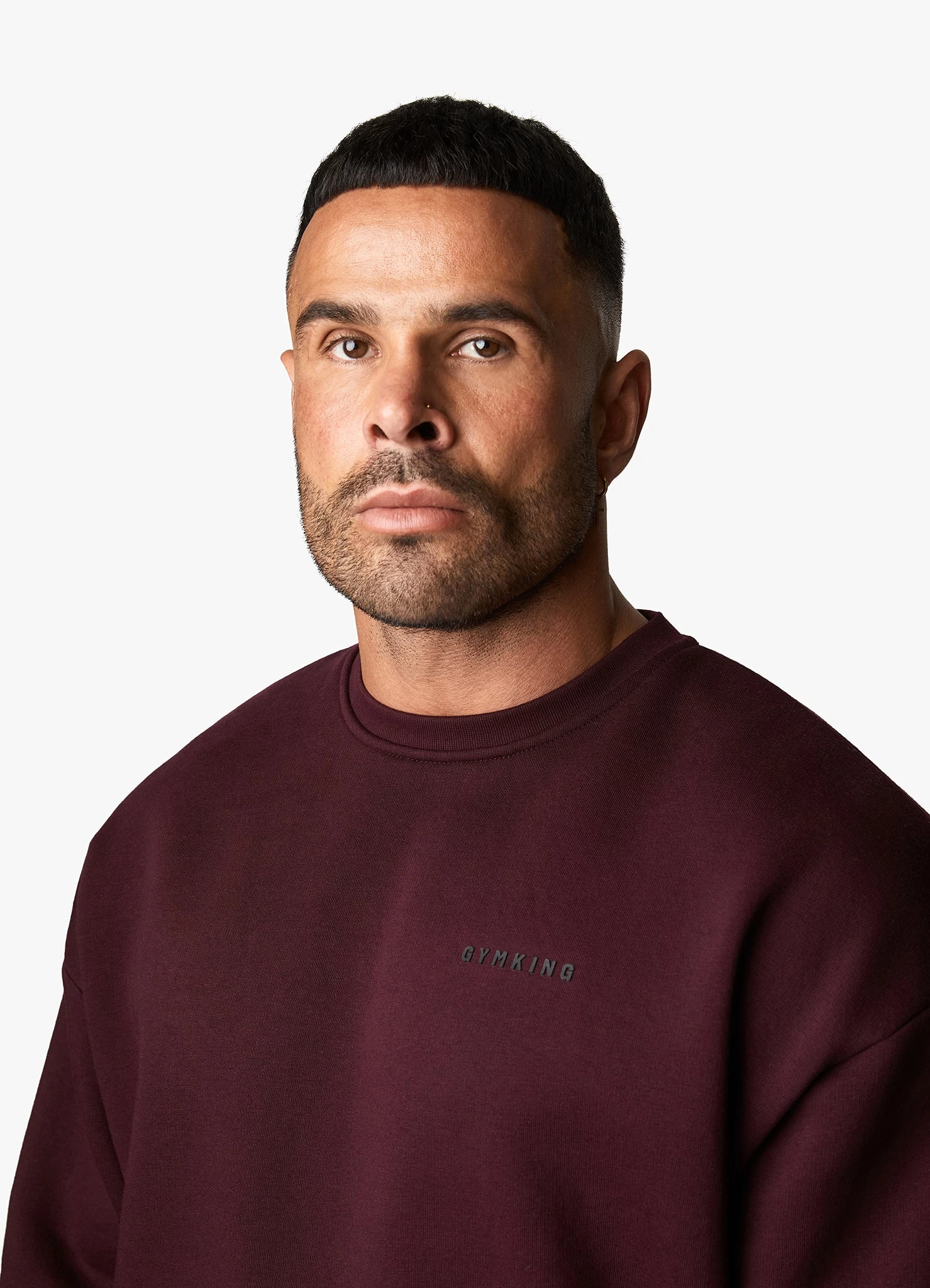 Gym King Outline Print Crew Tracksuit - Burgundy 10 Gym King Outline Print Crew Tracksuit - Burgundy - Image 8