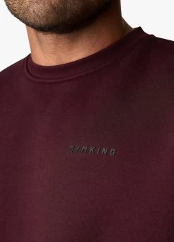 Gym King Outline Print Sweatshirt - Burgundy -Fit Wear Shop OUTLINEPRINTSWEATSHIRT JOGGERS BURGUNDYSWT A2BFJTSB A2BFQ 133
