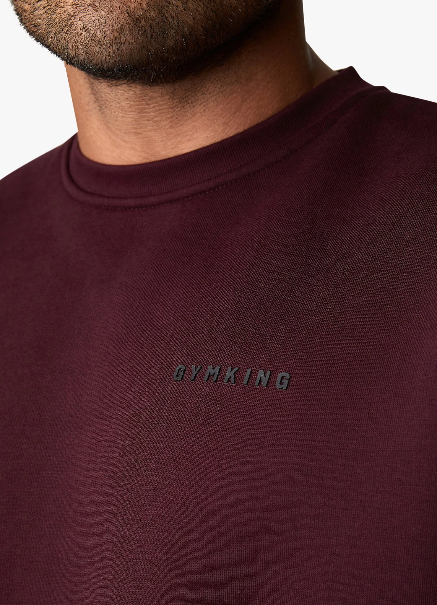 Gym King Outline Print Crew Tracksuit - Burgundy 11 Gym King Outline Print Crew Tracksuit - Burgundy - Image 9