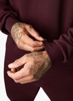 Gym King Outline Print Sweatshirt - Burgundy -Fit Wear Shop OUTLINEPRINTSWEATSHIRT JOGGERS BURGUNDYSWT A2BFJTSB A2BFQ 134