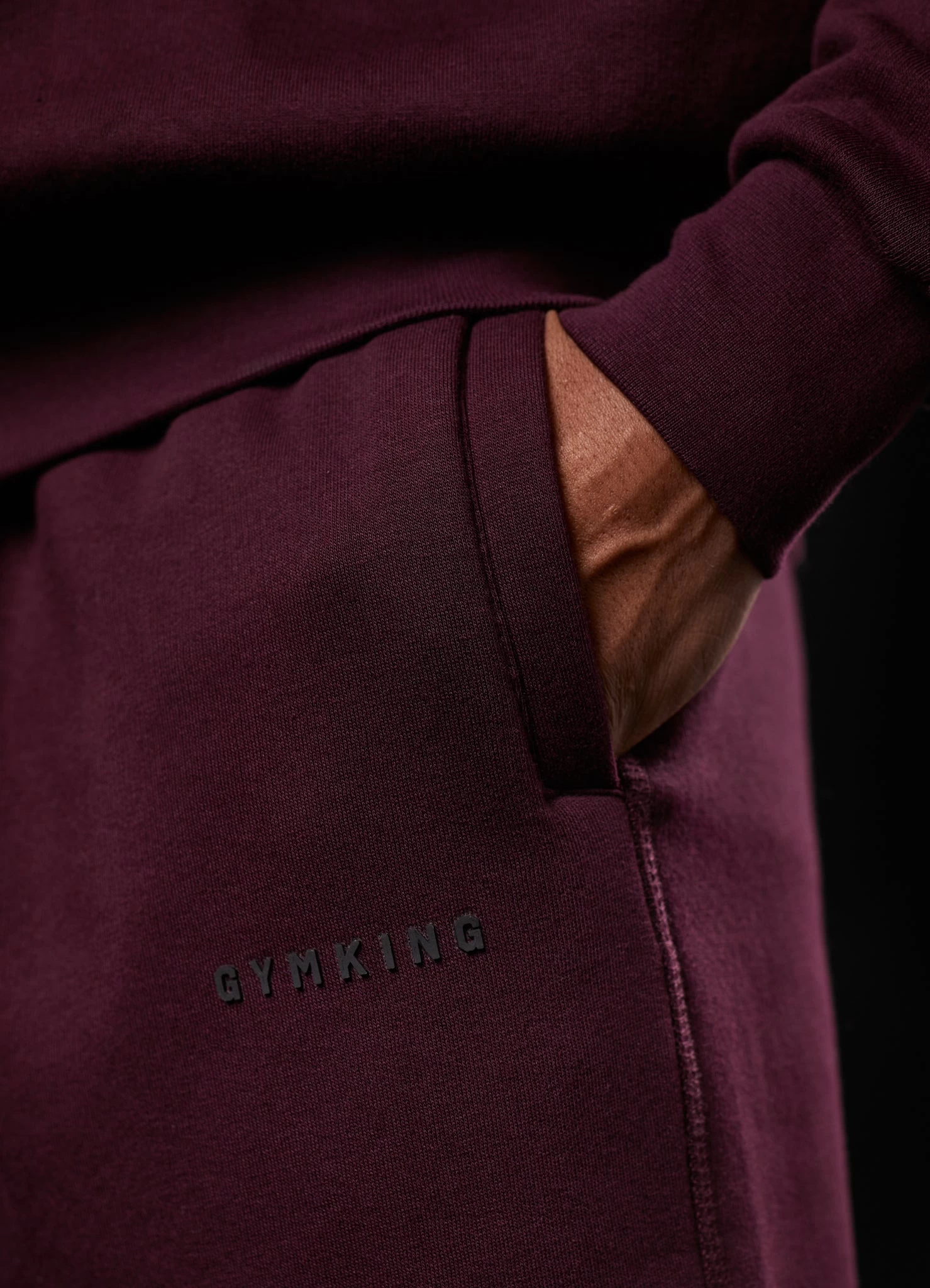 Gym King Outline Print Crew Tracksuit - Burgundy 16 Gym King Outline Print Crew Tracksuit - Burgundy - Image 14