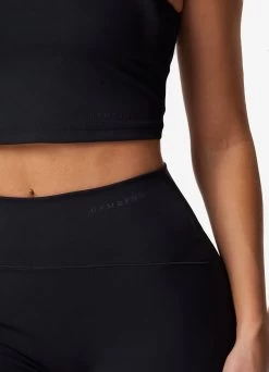 Gym King Peach Luxe 4" Short - Black Luxe -Fit Wear Shop PEACHLUXEHIGHNECKTANK SHORT BLACKLUXEWST A2BVCWSR A2BVJ20