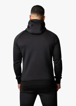 Gym King Full Zip Poly Hood - Black/Gold -Fit Wear Shop POLYFZHOOD JOGGER BLACKGOLDTST A28OHTSB A28OI 76