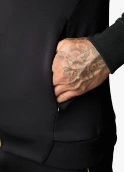 Gym King Full Zip Poly Hood - Black/Gold -Fit Wear Shop POLYFZHOOD JOGGER BLACKGOLDTST A28OHTSB A28OI 82