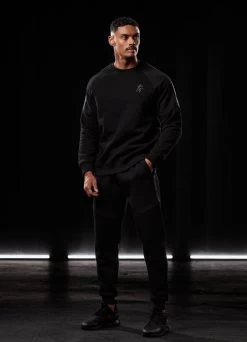 Gym King Premium Taped Crew - Black/Gold -Fit Wear Shop PREMIUMTAPEDCREW JOGGER BLACKGOLDSWT A2BDPTSB A2BDB 53