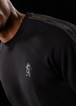 Gym King Premium Taped Crew - Black/Gold -Fit Wear Shop PREMIUMTAPEDCREW JOGGER BLACKGOLDSWT A2BDPTSB A2BDB 57
