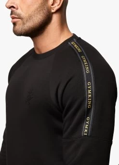 Gym King Premium Taped Crew - Black/Gold -Fit Wear Shop PREMIUMTAPEDCREW JOGGER BLACKGOLDSWT A2BDPTSB A2BDB 72