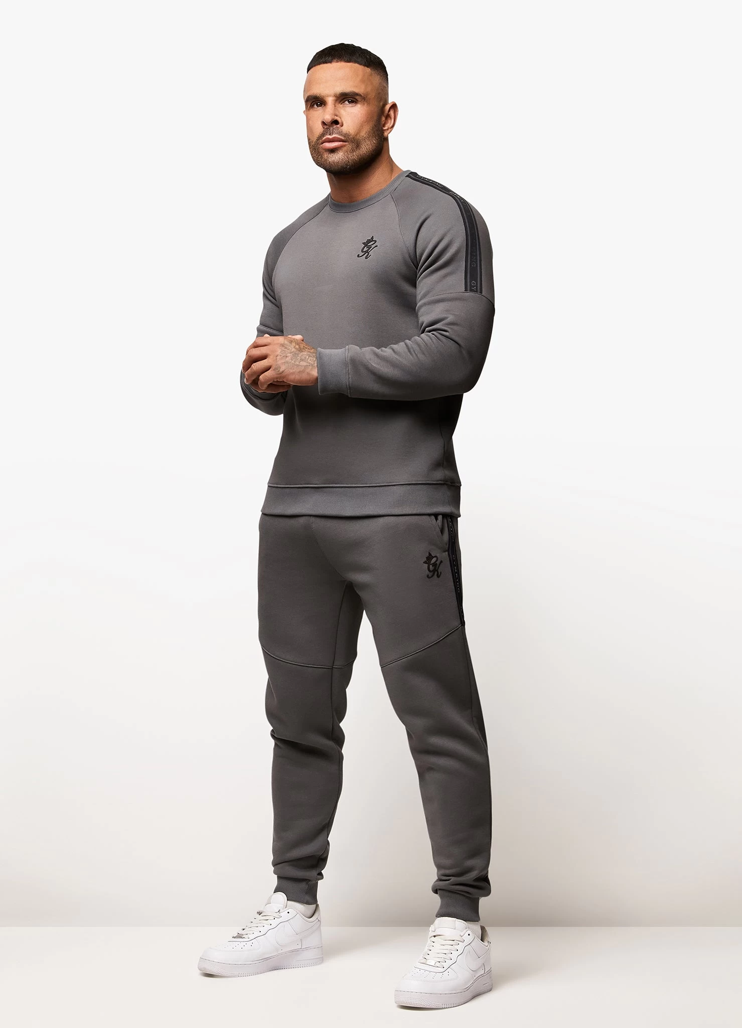 Gym King Premium Taped Crew - Grey 6 Gym King Premium Taped Crew - Grey - Image 4