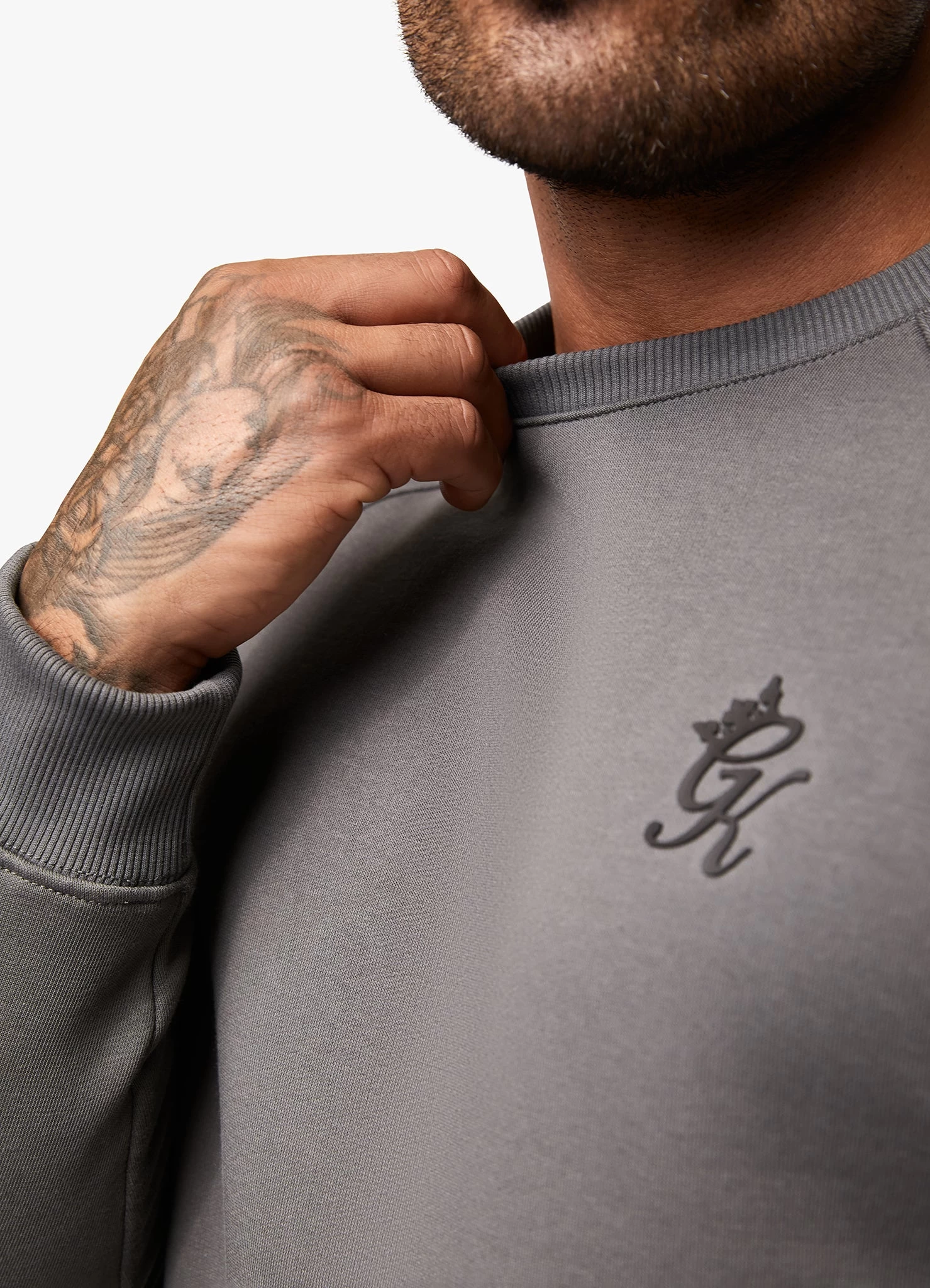 Gym King Premium Taped Crew - Grey 13 Gym King Premium Taped Crew - Grey - Image 11