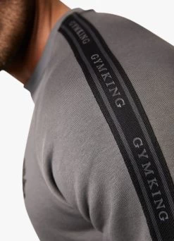 Gym King Premium Taped Crew - Grey 17 Gym King Premium Taped Crew - Grey -Fit Wear Shop PREMIUMTAPEDCREW JOGGER GREYSWT A2BDOTSB A2BD9 56