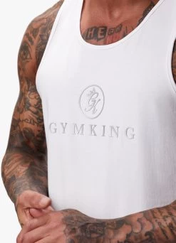 Gym King Pro Jersey Vest - White -Fit Wear Shop PROJERSEYVEST WHITE278