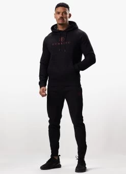 Gym King Pro Logo Fleece Tracksuit - Black/Red