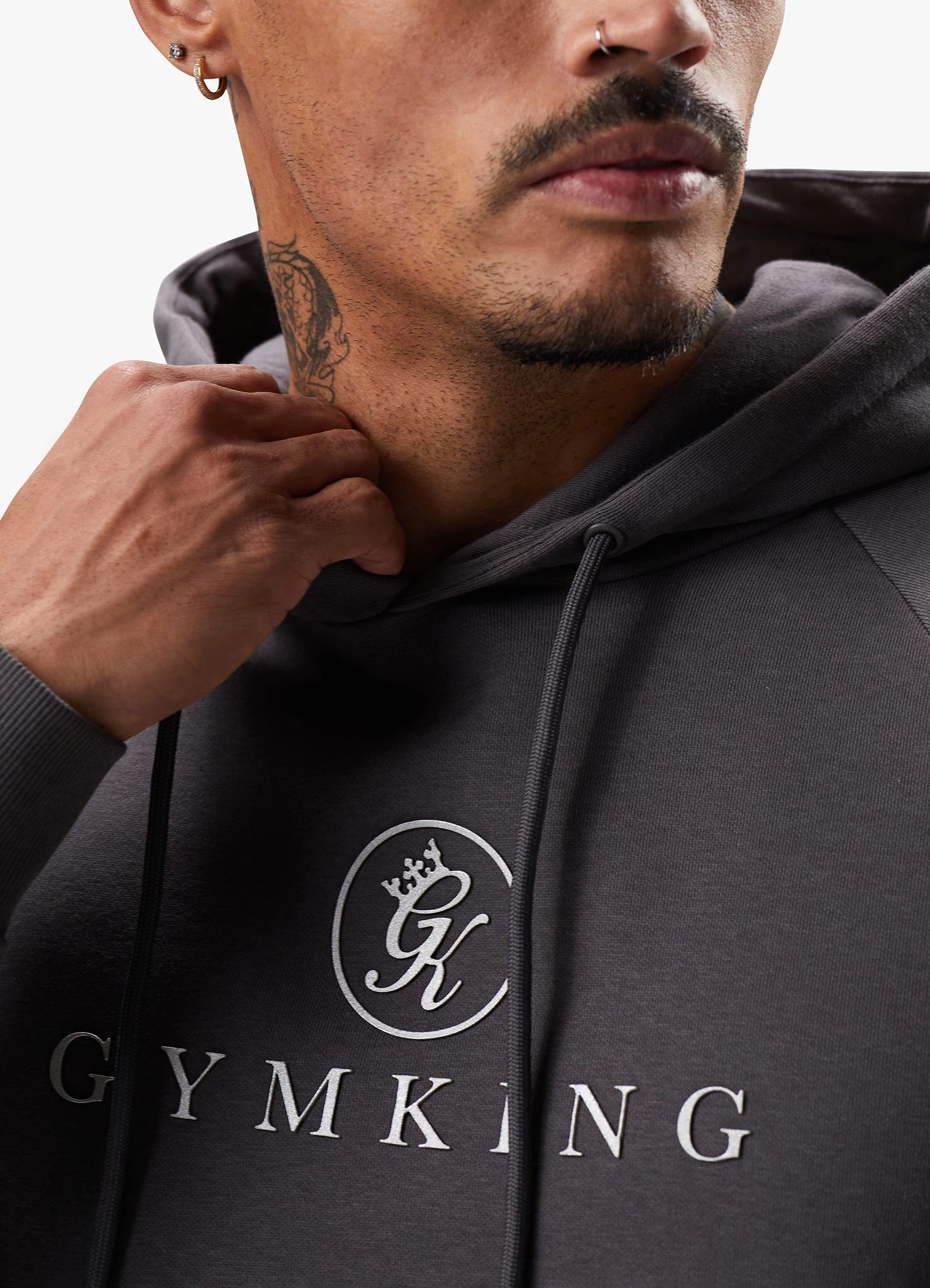 Gym King Pro Logo Fleece Tracksuit - Graphite 5 Gym King Pro Logo Fleece Tracksuit - Graphite - Image 3