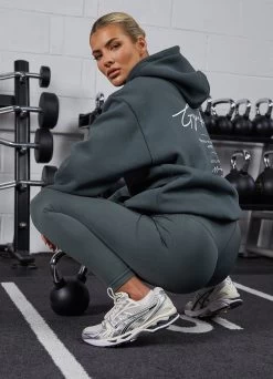 Gym King Reset Oversized Hood - Green Smoke -Fit Wear Shop Q124LADIESGYMCAMP5439copy